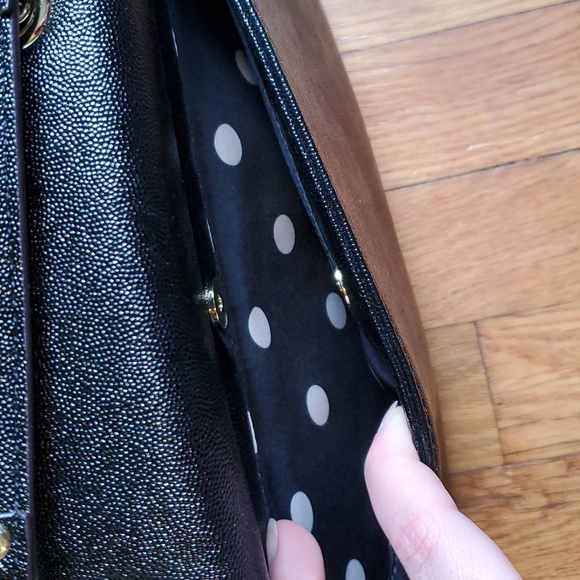 Anne klein large black shoulder crossbody bag chain‎ handle nwot - Picture 3 of 10